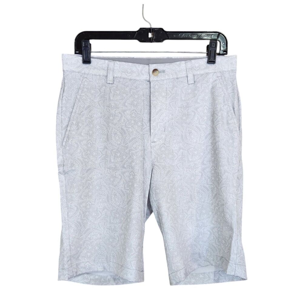 Greg Norman ML75 Microlux Men's Stretch Golf Shorts Gray Pattern Size 30